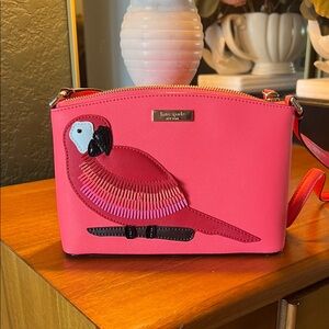 Rare Limited Edition Kate Spade Pink Parrot Crossbody Bag